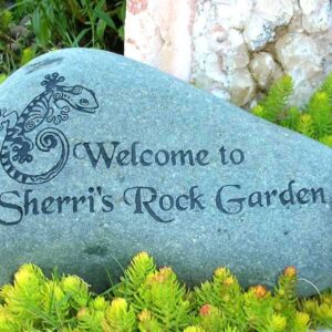 Personalized Garden Stones River, Engraved Landscape Rocks
