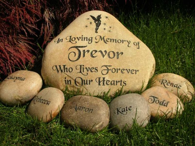 Engraved Rock » Large Engraved River Rock Memorial