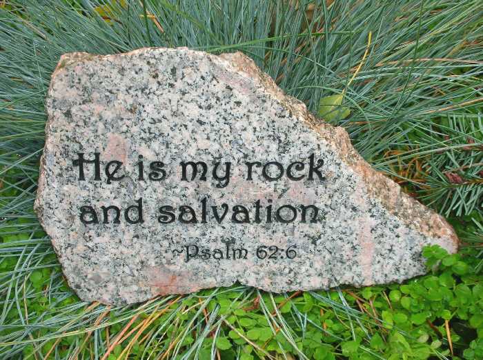 Engraved Rock » Medium Engraved Granite Stone Bible Quote