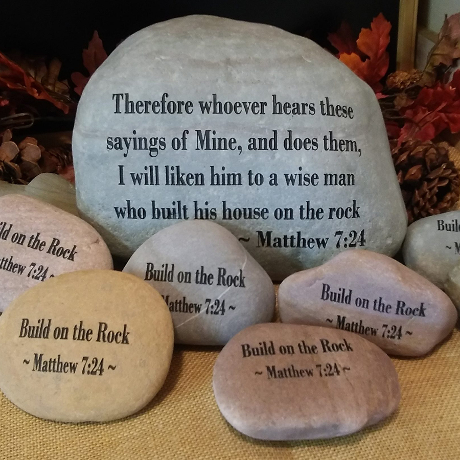 bible quotes engraved rocks of matthew