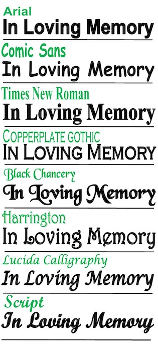 font choices